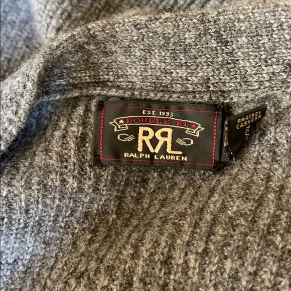 RRL Ralph Lauren Grey knit Cardigan - Picture 5 of 5